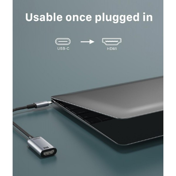 CABLETIME αντάπτορας USB-C σε HDMI CT-CMHF4K30-AG, 4K/30Hz, γκρι