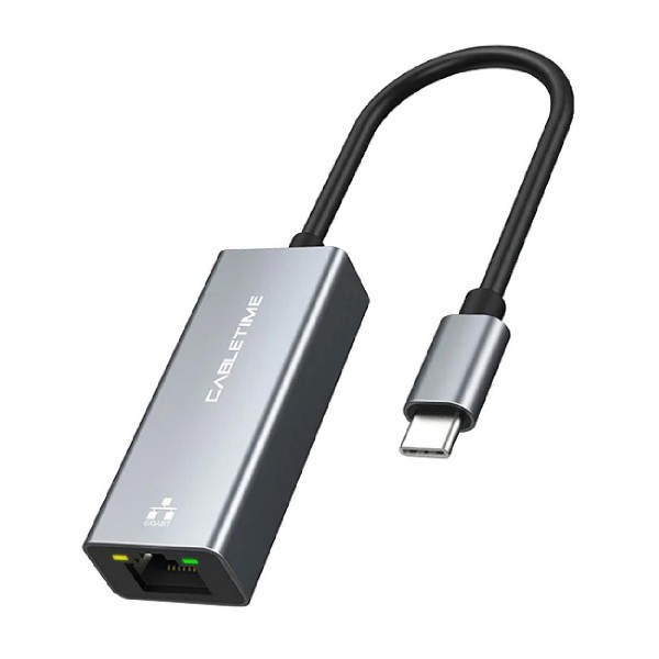 CABLETIME αντάπτορας USB-C σε RJ45 CT-CML1000, 1000Mbps, γκρι