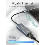 CABLETIME αντάπτορας USB-C σε RJ45 CT-CML1000, 1000Mbps, γκρι