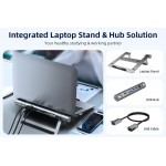 CABLETIME docking station CT-HUBS7-AG με βάση laptop, 8 θυρών, γκρι