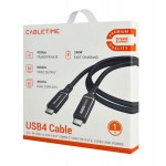 CABLETIME καλώδιο USB-C σε USB-C CT-USB4, 240W, 40Gbps, 8K/60Hz, USB4, 1m, μαύρο