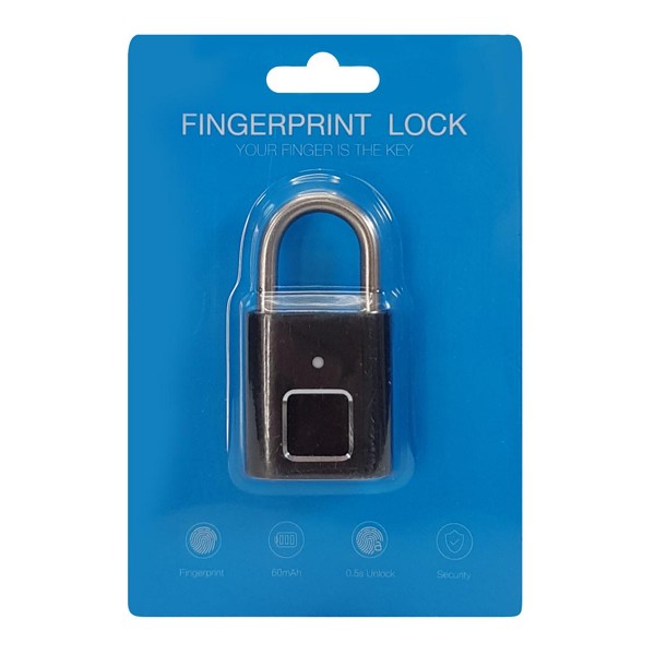 Λουκέτο ασφαλείας με fingerprint CTL-0021, 50mm, μεταλλικό, μαύρο