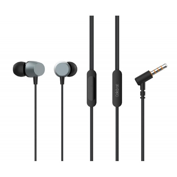 CELEBRAT earphones με μικρόφωνο D10, 3.5mm, 1.2m, μαύρα