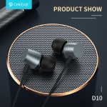 CELEBRAT earphones με μικρόφωνο D10, 3.5mm, 1.2m, μαύρα