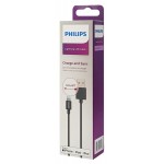 PHILIPS καλώδιο USB σε Lightning  DLC3104V-00, 1.2m, μαύρο