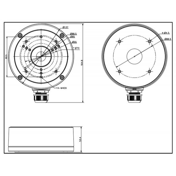 HIKVISION βάση κάμερας DS-1280ZJ-S, μεταλλική, λευκή