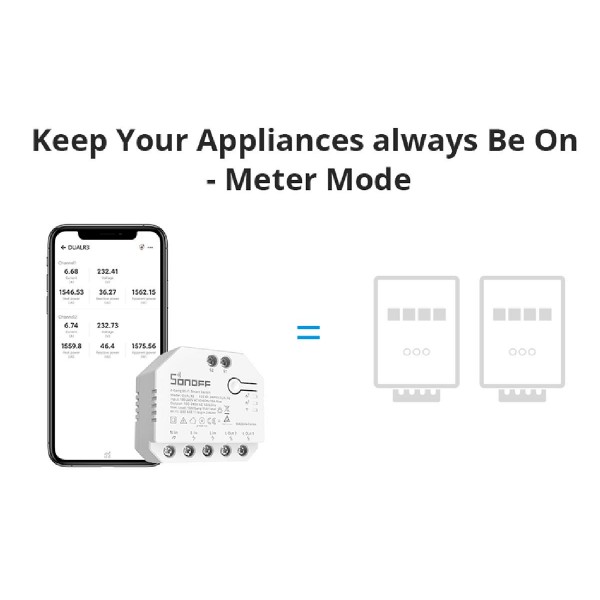 SONOFF smart διακόπτης DUALR3, 2-Gang, WiFi, 15A, λευκός
