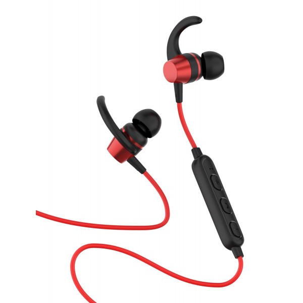 YISON earphones E14 με μαγνήτη, Bluetooth, 10mm, 65mAh, κόκκινα