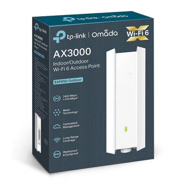 TP-LINK access point EAP650-Outdoor, WiFi 6, Mesh, AX3000, Ver. 1.0