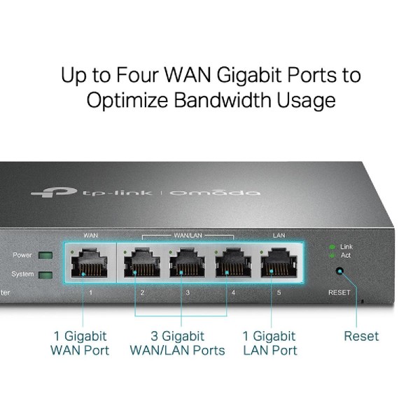 TP-LINK Gigabit VPN router ER605, 5x Ethernet port, Ver 1.0