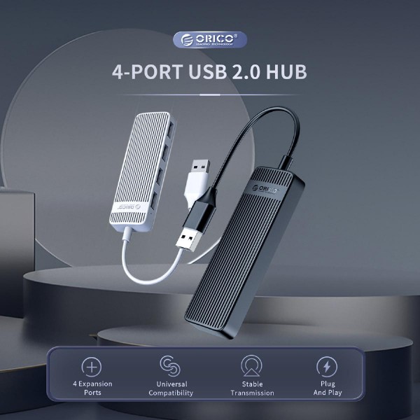 ORICO USB hub FL02, 4x USB ports, λευκό