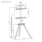 BRATECK βάση δαπέδου FS35-44F-02 για τηλεόραση 45-65" έως 40kg, με ράφι