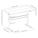 BRATECK γραφείο G04-22D-BL, ρυθμιζόμενο ύψος, 140x68cm, μαύρο