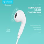 CELEBRAT earphones με μικρόφωνο G20, 3.5mm, 1.2m, μαύρα