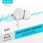 CELEBRAT earphones με μικρόφωνο G21, 3.5mm, 1.2m, μαύρα