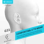 CELEBRAT earphones με μικρόφωνο G21, 3.5mm, 1.2m, λευκά