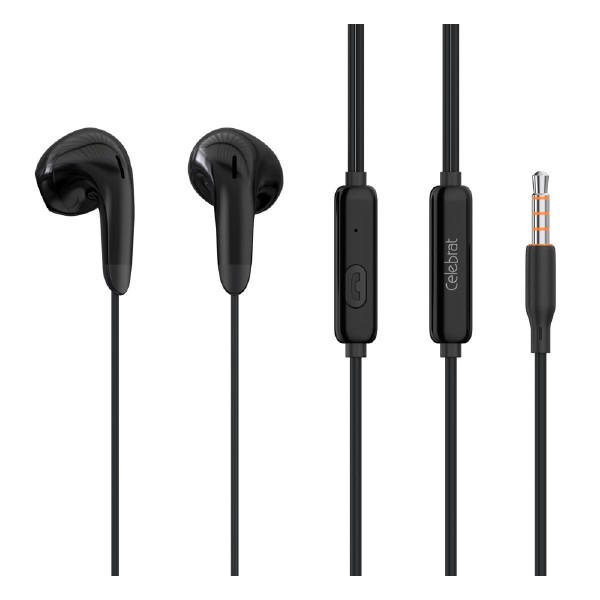 CELEBRAT earphones με μικρόφωνο G27, 3.5mm, 1.2m, μαύρα