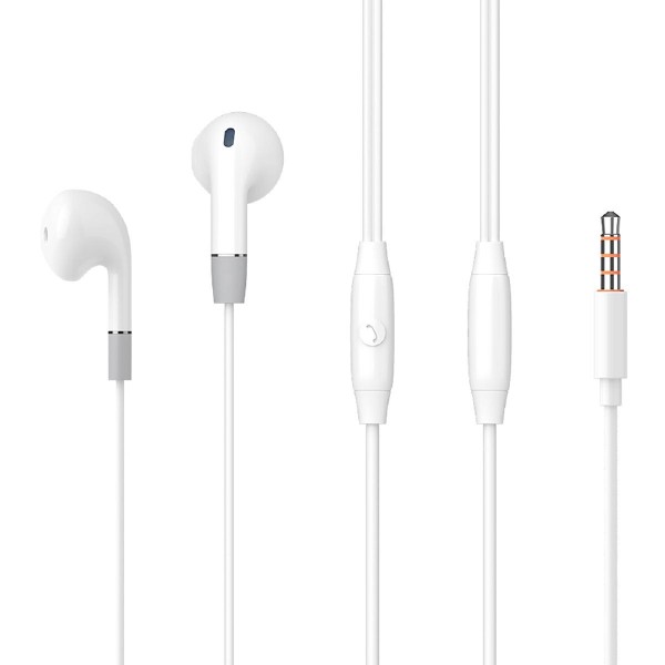 CELEBRAT earphones με μικρόφωνο G8, 3.5mm, 1.2m, λευκά