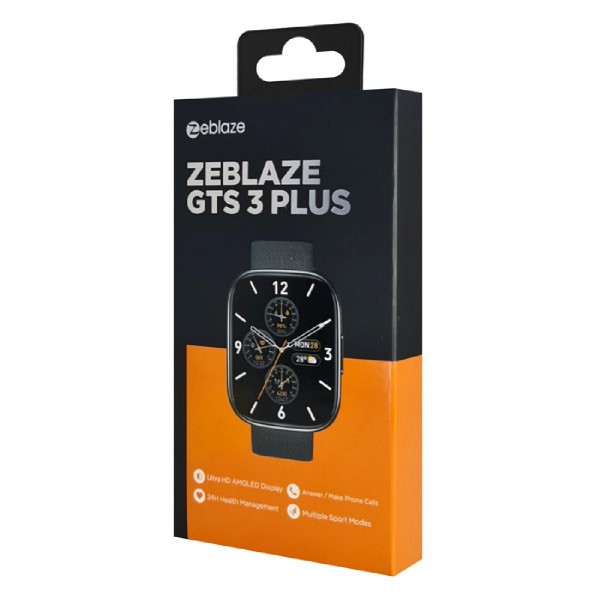 ZEBLAZE smartwatch GTS 3 Plus, heart rate, 2.15" AMOLED, IP68, μαύρο