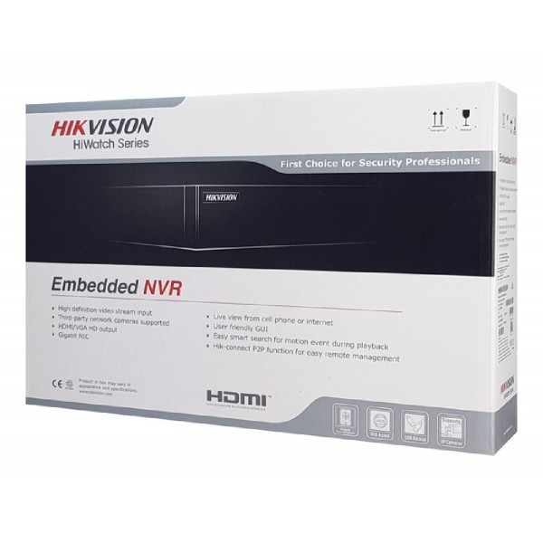 HIKVISION NVR καταγραφικό HiWatch HWN-2104MH-4P, H.264+, 4 κανάλια PoE