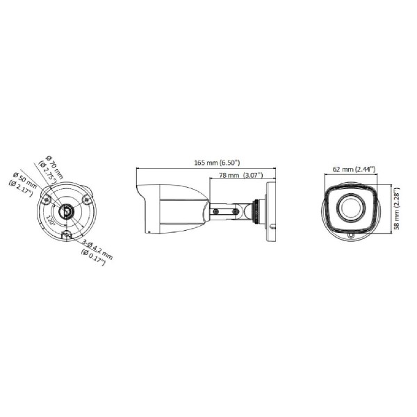 HIKVISION υβριδική κάμερα HiWatch HWT-B150-M, 2.8mm, 5MP, IP66, IR 20m