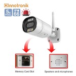 INNOTRONIK Security Camera τύπου Bullet ICS-B30, 5MP, Wi-Fi, λευκό