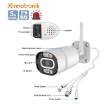 INNOTRONIK Security Camera τύπου Bullet ICS-B30, 5MP, Wi-Fi, λευκό