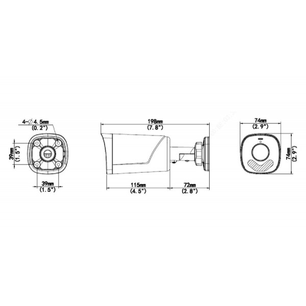 UNIARCH IP κάμερα IPC-B233-APF40W, 4mm, 3MP, IP67, PoE, LED, IR 50m