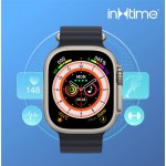 ΙΝΤΙΜΕ smartwatch 8 Ultra, 1.91", IP67, heart rate, ηχείο & mic, μαύρο