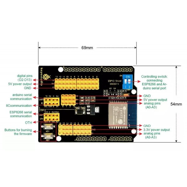 KEYESTUDIO ESP13 shield serial port module KS0366 για Arduino