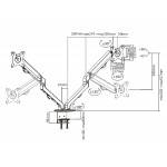 BRATECK βάση γραφείου LDT45-C024 για 2 οθόνες 17"-27", έως 7kg ανά οθόνη