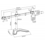 BRATECK βάση γραφείου LDT57-T02 για 2 οθόνες 17"-32", έως 9kg ανά οθόνη