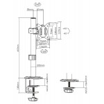 BRATECK βάση γραφείου LDT66-C01 για οθόνη 17"-32", έως 9kg