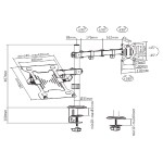 BRATECK βάση γραφείου LDT66-C024ML για οθόνη 13"-32" & laptop, έως 9kg