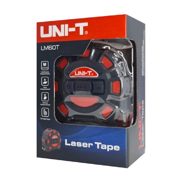 UNI-T ψηφιακό μέτρο laser LM60T, έως 60m, m/ft/in, με μετροταινία 5m