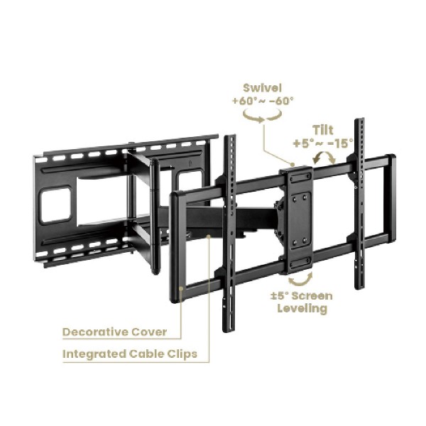 BRATECK επιτοίχια βάση LPA77-483, για οθόνη 43"-90", 80kg