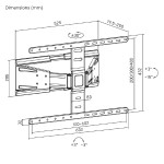 BRATECK επιτοίχια βάση LPA79-464 για τηλεόραση 43-90", full motion, 50kg