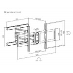 BRATECK επιτοίχια βάση LPA81-486 για τηλεόραση 43-100" full motion, 60kg