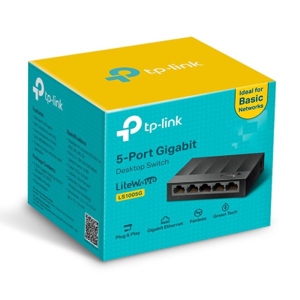 TP-LINK desktop switch LiteWave LS1005G, 5-port 10/100/1000Mbps, Ver 3.0