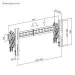 BRATECK επιτοίχια βάση LVW02E-48T για τηλεόραση 37-70", Pop-Out, 70kg