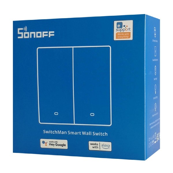 SONOFF smart διακόπτης M5-2C-86, διπλός, WiFi, γκρι