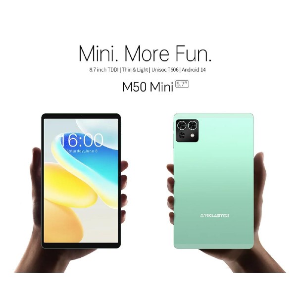 TECLAST tablet M50 Mini, 8.7", 6/128GB, 4G, Android 14, 5000mAh, πράσινο