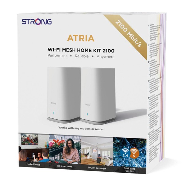 STRONG WiFi Mesh Home Kit ATRIA 2100, 2100Mbps Dual Band, 2τμχ