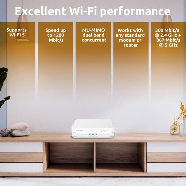 STRONG WiFi Mesh Home Kit ATRIA 1200 V2, 1200Mbps Dual Band, 3τμχ