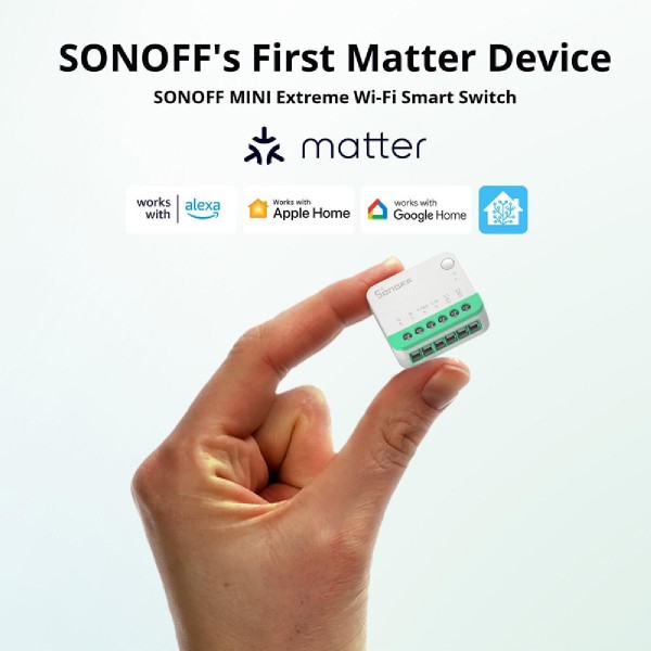 SONOFF smart διακόπτης MINIR4M, 2 κανάλια, Wi-Fi, 10A, λευκός