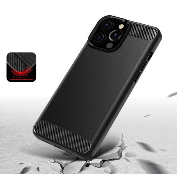 POWERTECH Θήκη Carbon MOB-1656 για iPhone 13 Pro Max, μαύρη