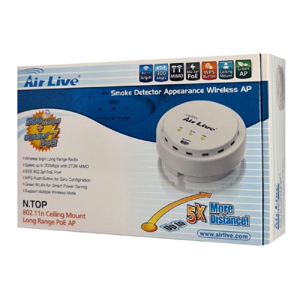 AIRLIVE access point N-TOP, 2.4GHz, ceiling mount, Ethernet port PoE