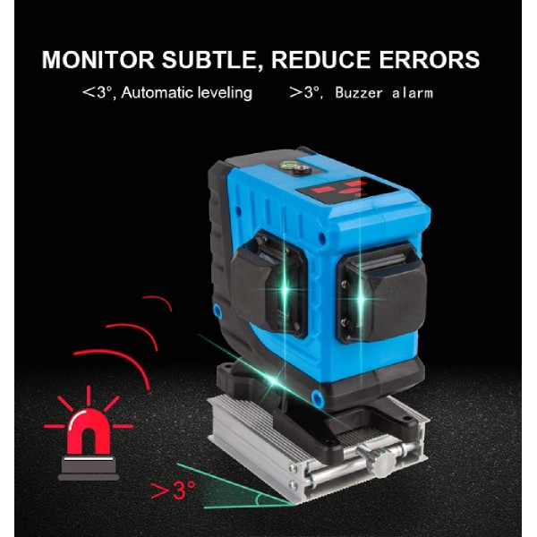 NOYAFA γραμμικό αλφάδι laser NF-112G, με πράσινη δέσμη 12 ακτίνων 3D