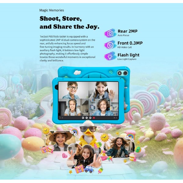 TECLAST tablet P85T Kids, 8" HD, 4/64GB, Android 13, 5000mAh, ροζ