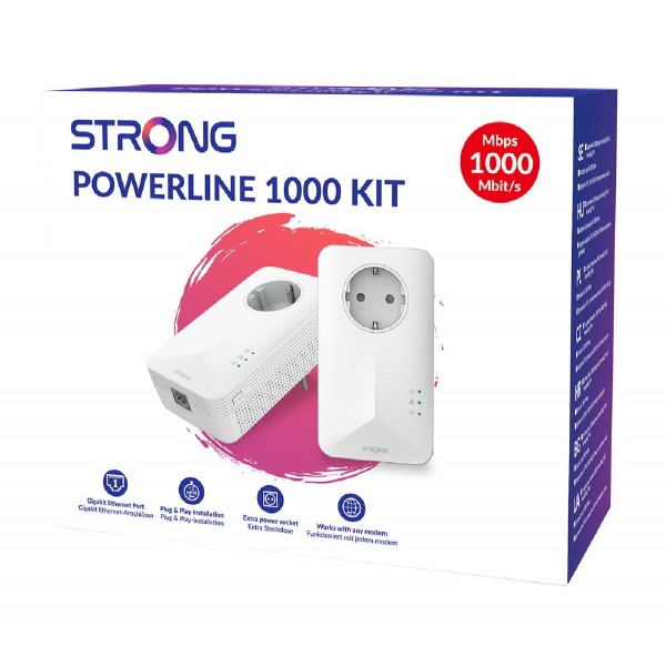 STRONG Powerline Kit POWERL1000DUOEUV2, Passthrough, 1000Mbps, 2τμχ